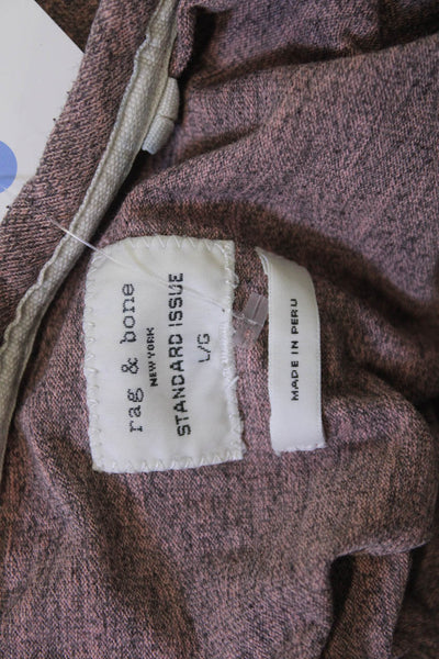 Rag & Bone Mens Brown Crew Neck Cotton Blend T-Shirt Size L
