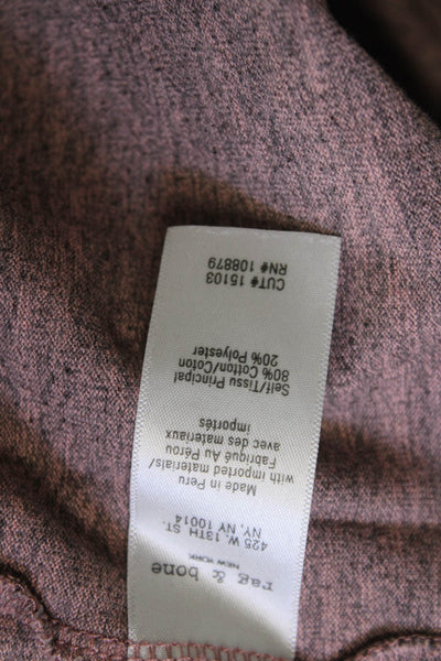 Rag & Bone Mens Brown Crew Neck Cotton Blend T-Shirt Size L