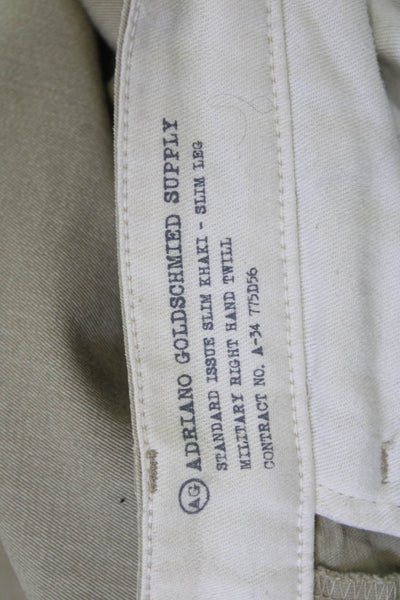 Adriano Goldschmied Mens Chino Khakis Beige Size 31