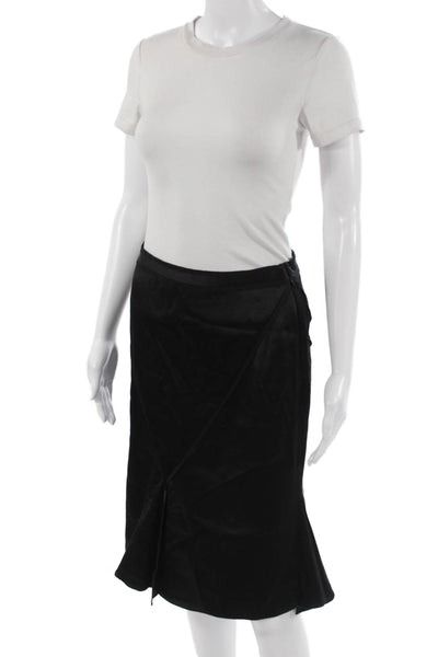 J. Mendel Women Trumpet Skirt Short Black Cotton Solid Size 8