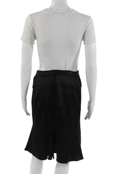 J. Mendel Women Trumpet Skirt Short Black Cotton Solid Size 8