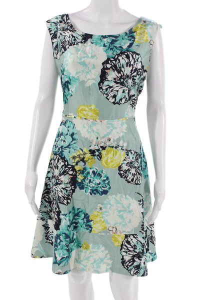 J Crew Womens A-Line Fit & Flare Silk Dress Light Blue Size 10