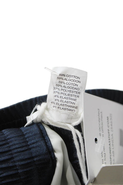 Gant Men Sweat Shorts Dark Blue Drawstring Solid Cotton Blend Size XL