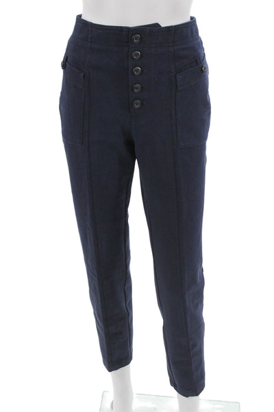 Anthropologie Women Dark Blue Cropped Ankle Pants Size 8