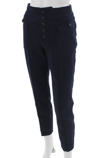 Anthropologie Women Dark Blue Cropped Ankle Pants Size 8