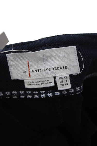 Anthropologie Women Dark Blue Cropped Ankle Pants Size 8