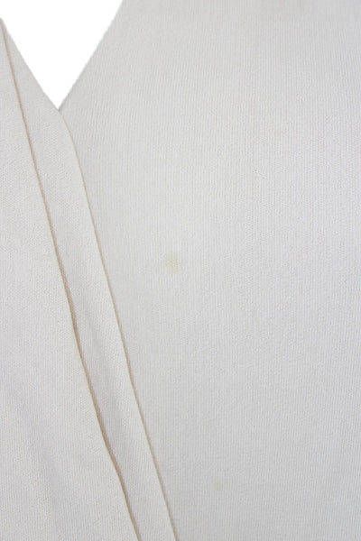 M.M. Lafleur Womens Beige V Neck 3/4 Sleeve Blouse Size M
