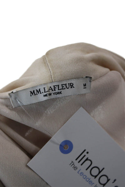 M.M. Lafleur Womens Beige V Neck 3/4 Sleeve Blouse Size M