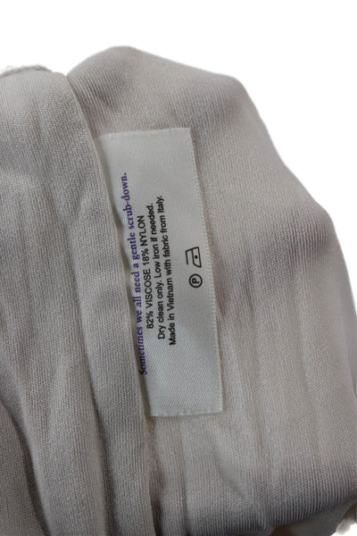 M.M. Lafleur Womens Beige V Neck 3/4 Sleeve Blouse Size M
