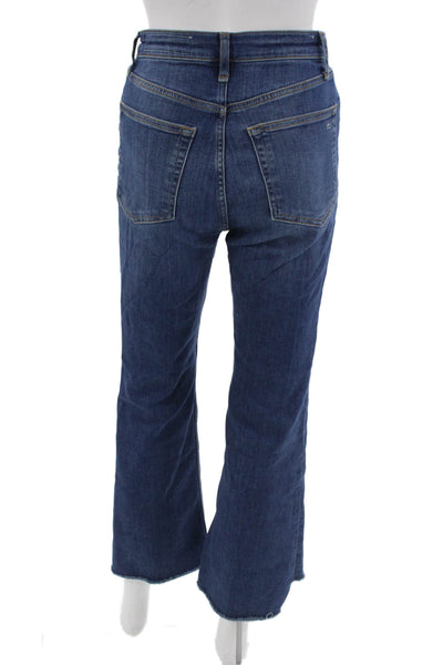 Rag & Bone Womens Dark Blue Cropped Flared Jeans Mid-Rise Size 25