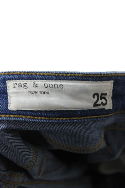 Rag & Bone Womens Dark Blue Cropped Flared Jeans Mid-Rise Size 25