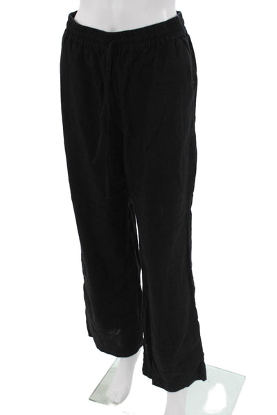 Steve Madden Unisex Black Sweatpants Drawstring Linen Rayon Bohemian Size S