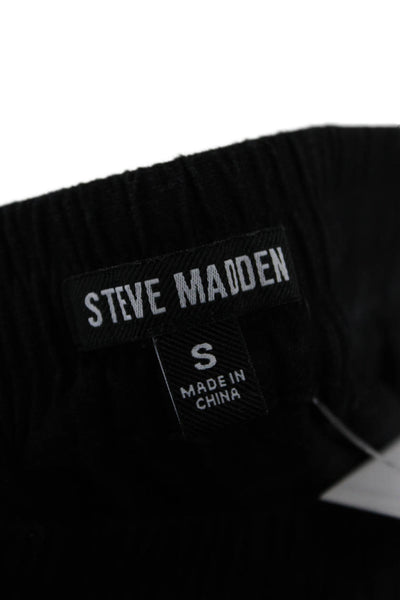 Steve Madden Unisex Black Sweatpants Drawstring Linen Rayon Bohemian Size S