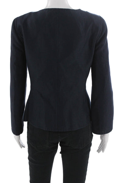 Oscar de la Renta Women Military Jacket Dark Blue Size 6