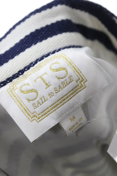 STS Sail To Sable Women Shift Tank Dress Navy Striped V-Neck Size M