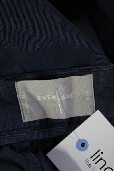 Everlane Mens Dark Blue Chino Pants Cotton Stretch Button Size 32