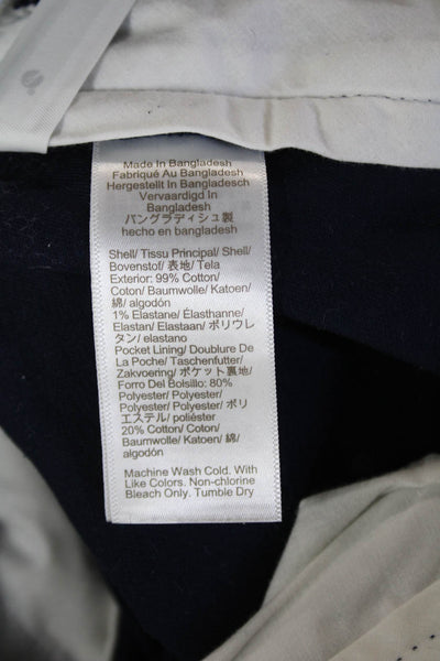 J Crew Mens Chinos Dark Blue Button 99% Cotton Size 34