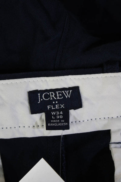 J Crew Mens Chinos Dark Blue Button 99% Cotton Size 34