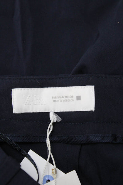 Zara Unisex Chino Shorts Dark Blue Button Size S