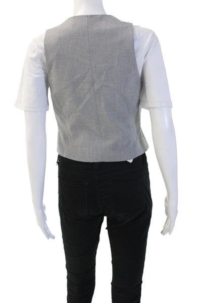Zara Women V Neck Sleeveless Polyester Vest Gray Size XS