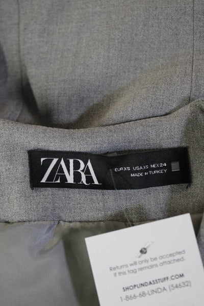 Zara Women V Neck Sleeveless Polyester Vest Gray Size XS