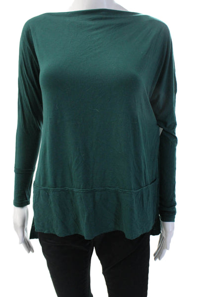We The Free Womens Green Long Sleeve Tunic Top Basic Rayon Spandex Size S