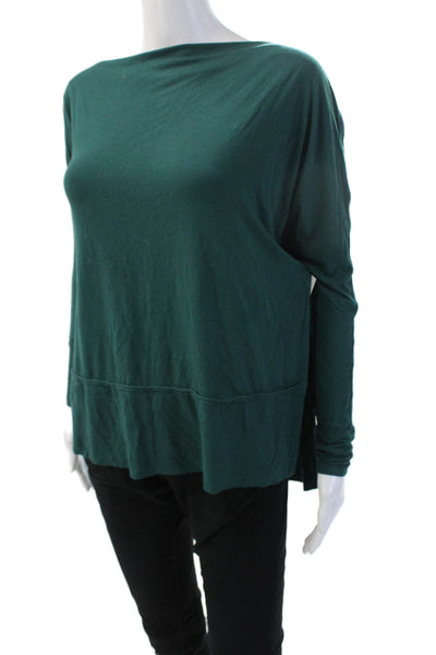 We The Free Womens Green Long Sleeve Tunic Top Basic Rayon Spandex Size S