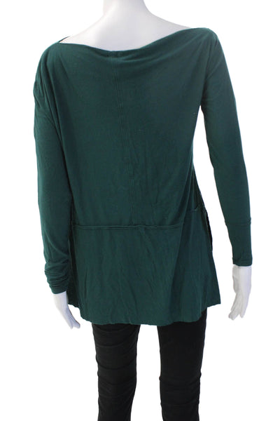 We The Free Womens Green Long Sleeve Tunic Top Basic Rayon Spandex Size S