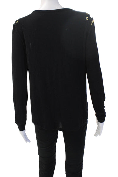 Generation Love Women Gothic Lace Up Long Sleeve Black Top Size S