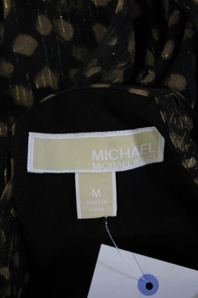 Michael Michael Kors Women Tunic Black Leopard High Neck Long Sleeve Size M