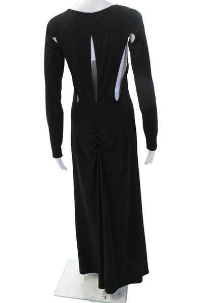 Moda International Womens Maxi Sheath Dress Black Long Sleeve Size 10