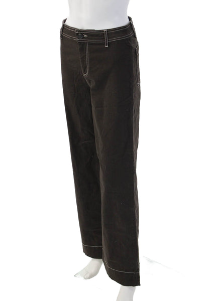 Bagatelle Women Dress Pants Brown Button 97% Cotton 3% Spandex Size 2