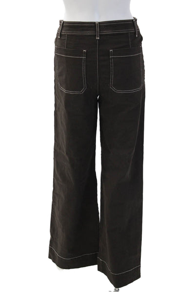 Bagatelle Women Dress Pants Brown Button 97% Cotton 3% Spandex Size 2