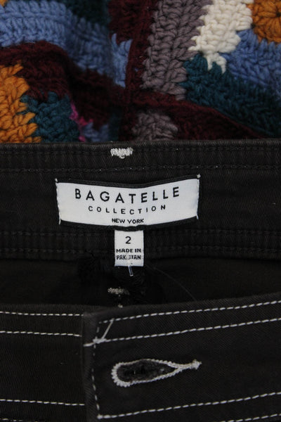 Bagatelle Women Dress Pants Brown Button 97% Cotton 3% Spandex Size 2