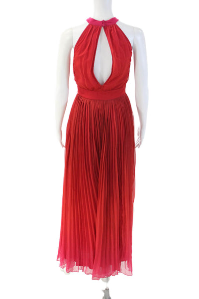 Rococo Sand Women Maxi Dress Red High Neck Sleeveless Hook Eye Size PP