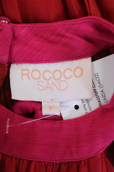 Rococo Sand Women Maxi Dress Red High Neck Sleeveless Hook Eye Size PP