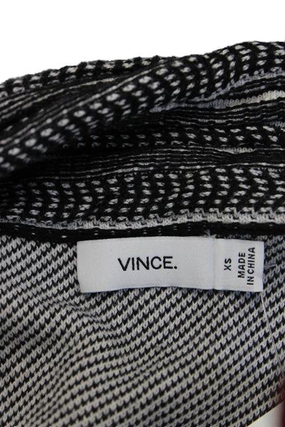 Vince Unisex Black Striped Cotton Cardigan Short Sleeve Size XS