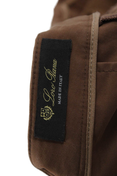 Loro Piana Men Ankle Cropped Chino Pants Brown Cotton Elastane Size 40
