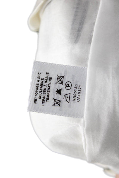 Lafayette 148 New York Womens Striped One Button Long Sleeve Blazer White Size 2