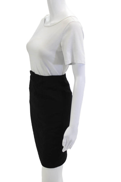 Donna Karan Women Pencil Wool Skirt Black Short Solid Size S