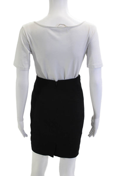 Donna Karan Women Pencil Wool Skirt Black Short Solid Size S