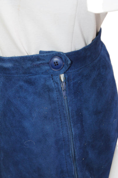 Saint Laurent Womens A-Line Skirt Blue Viscose Rayon Short Size 36