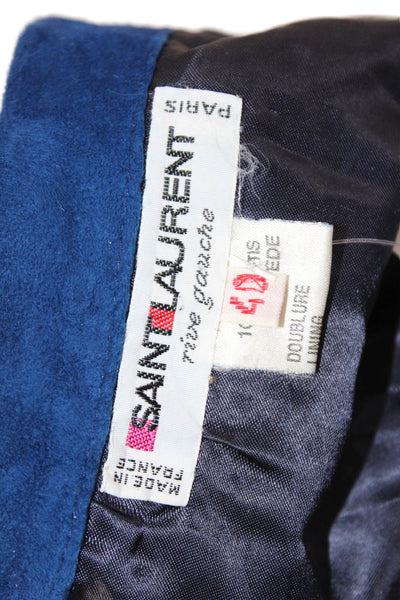 Saint Laurent Womens A-Line Skirt Blue Viscose Rayon Short Size 36