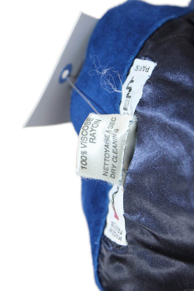 Saint Laurent Womens A-Line Skirt Blue Viscose Rayon Short Size 36