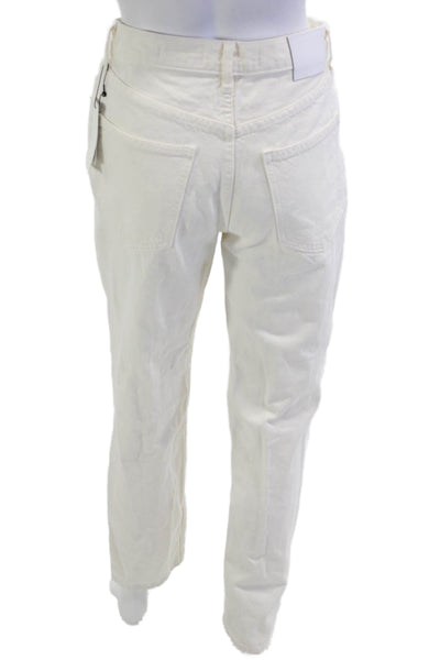 Denim Forum Womens White Mid Rise Organic Cotton Pants Size 25