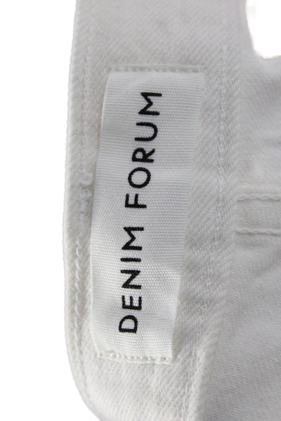 Denim Forum Womens White Mid Rise Organic Cotton Pants Size 25