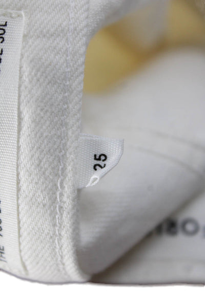 Denim Forum Womens White Mid Rise Organic Cotton Pants Size 25