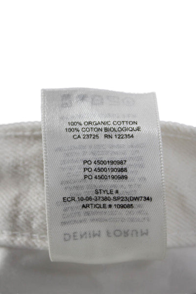 Denim Forum Womens White Mid Rise Organic Cotton Pants Size 25