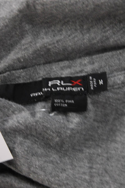 RLX Ralph Lauren Womens Gray V-Neck Jersey Tee Long Sleeve Pima Cotton Size M