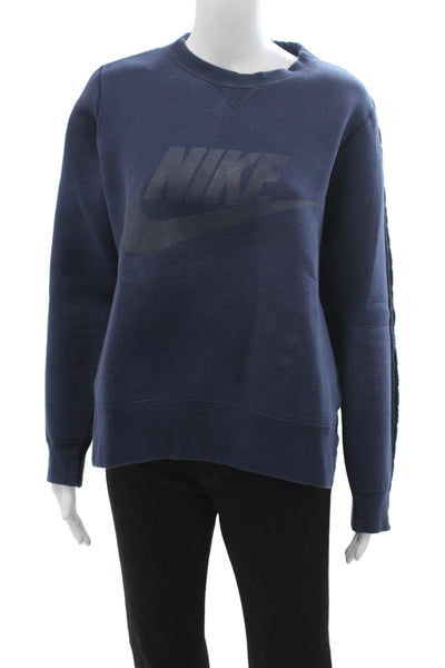 Nike Unisex Dark Blue Graphic Pullover Sweatshirt Crew Neck Long Sleeve Size L